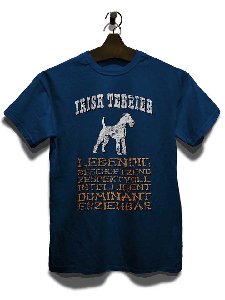 hund-irish-terrier-t-shirt dunkelblau 3