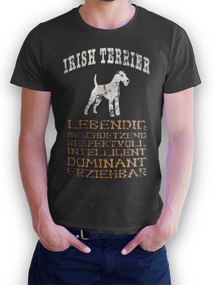 hund-irish-terrier-t-shirt dunkelgrau 1