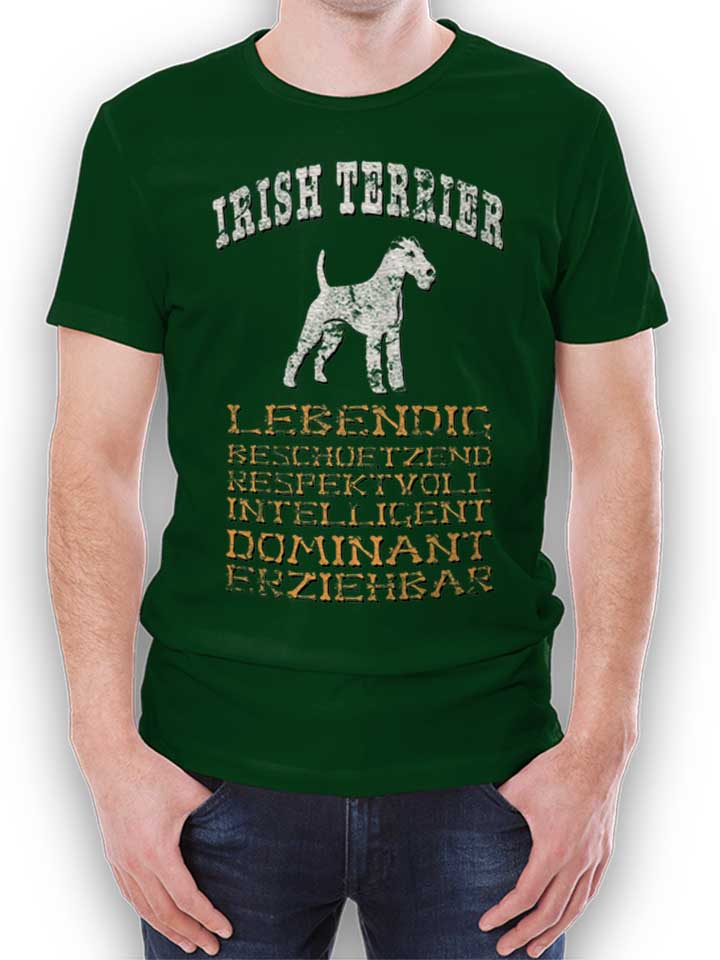 hund-irish-terrier-t-shirt dunkelgruen 1