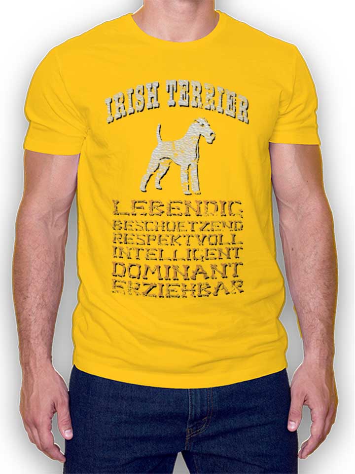 Hund Irish Terrier T-Shirt gelb L