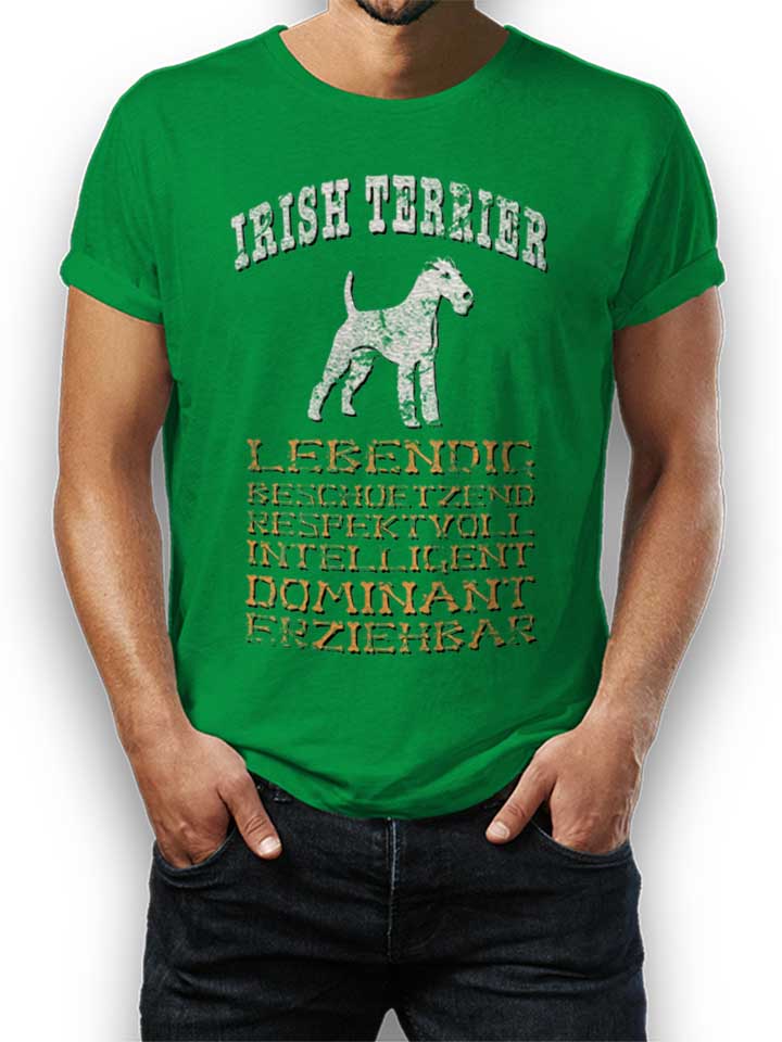 hund-irish-terrier-t-shirt gruen 1