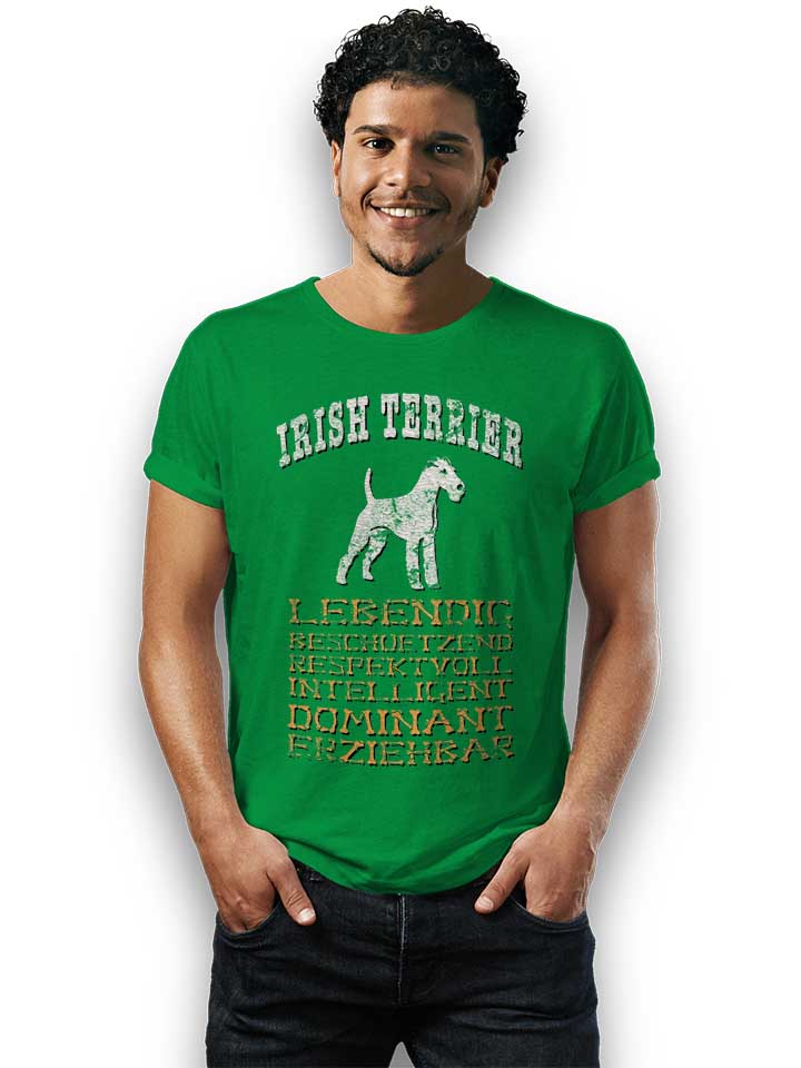 hund-irish-terrier-t-shirt gruen 2