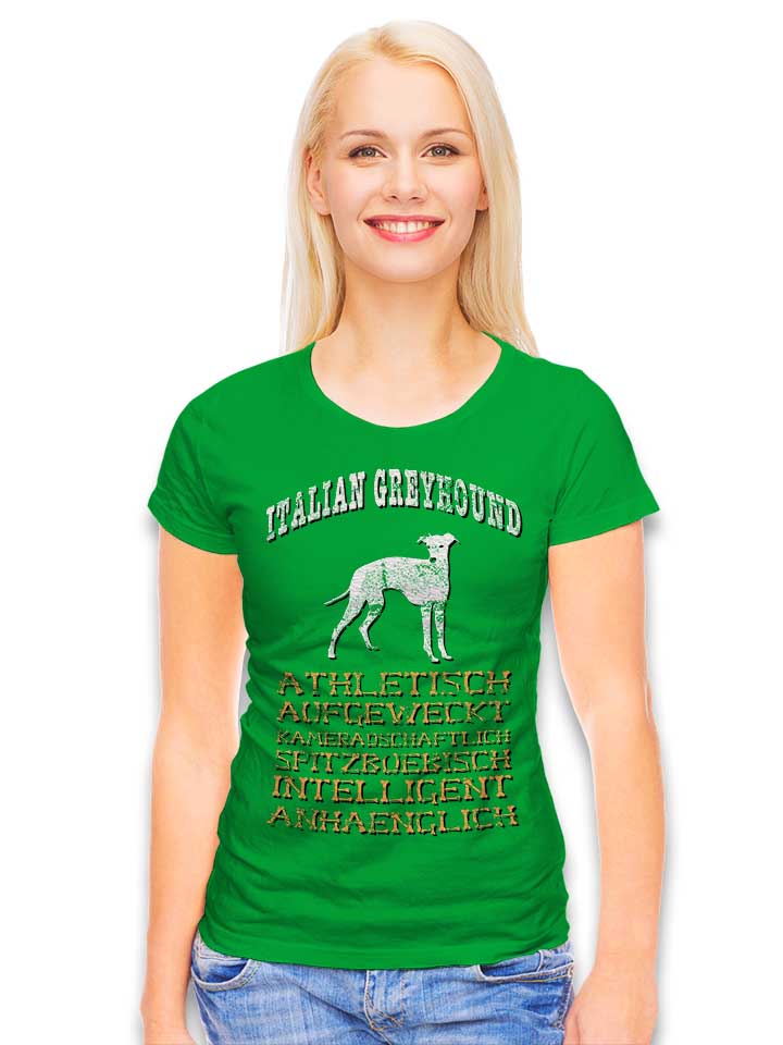 hund-italian-greyhound-damen-t-shirt gruen 2
