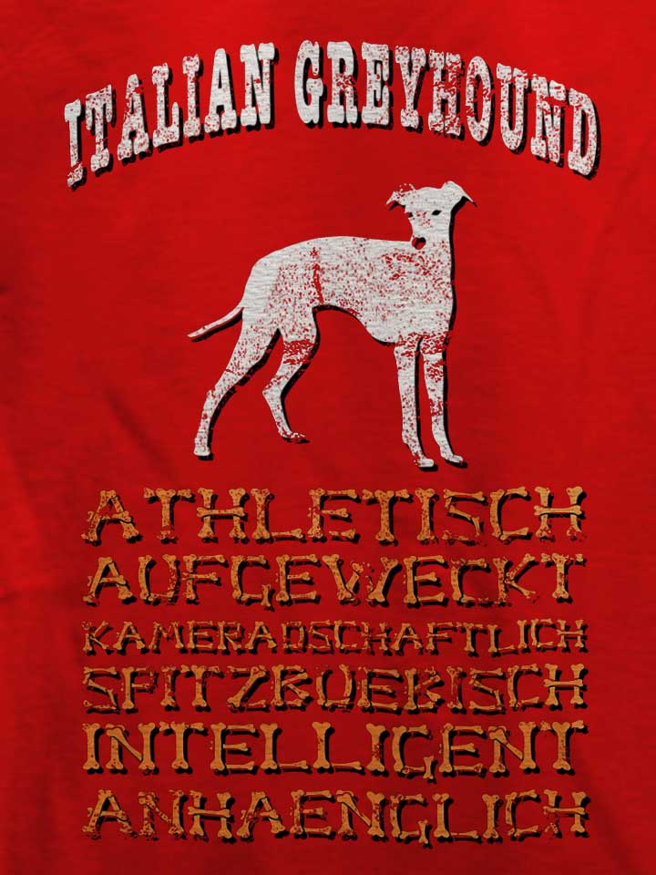 hund-italian-greyhound-t-shirt rot 4