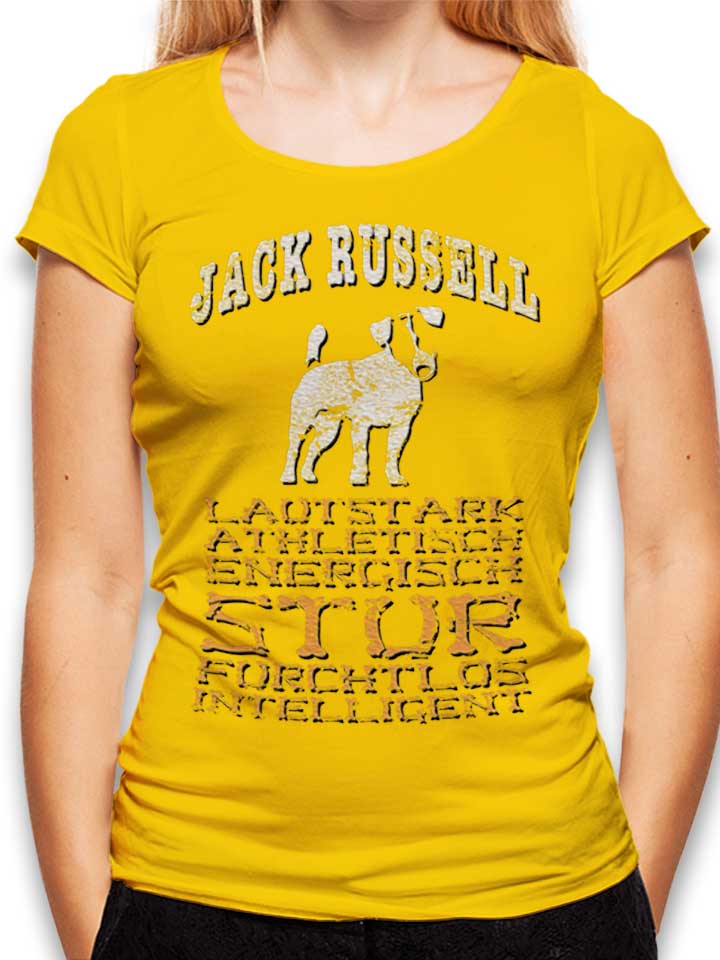 Hund Jack Russell Damen T-Shirt gelb L