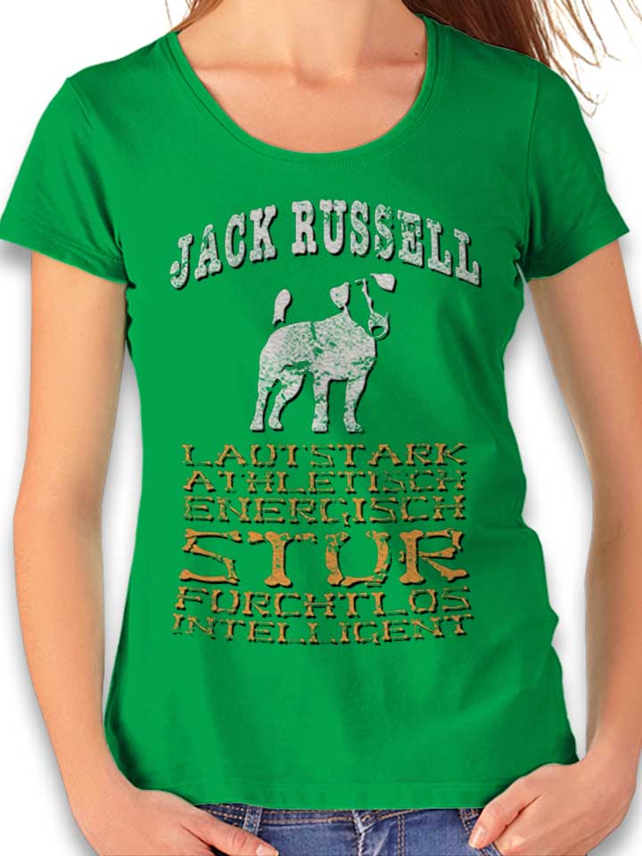Hund Jack Russell Womens T-Shirt green L