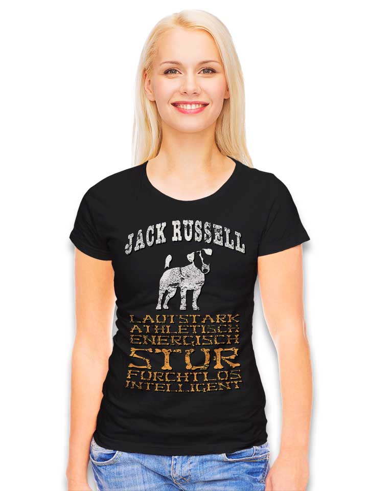 hund-jack-russell-damen-t-shirt schwarz 2