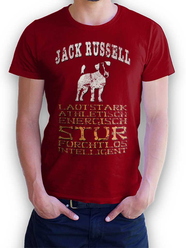 Hund Jack Russell T-Shirt maroon L