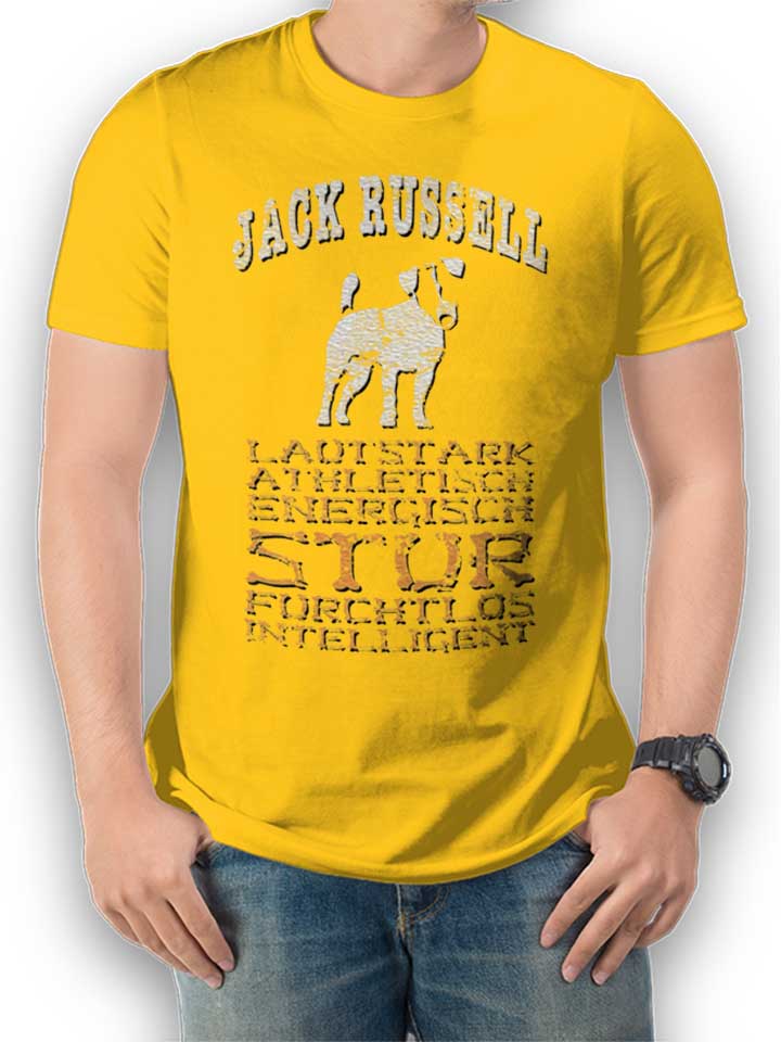 Hund Jack Russell T-Shirt gelb L
