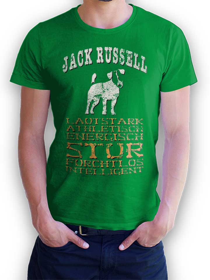 Hund Jack Russell T-Shirt green L