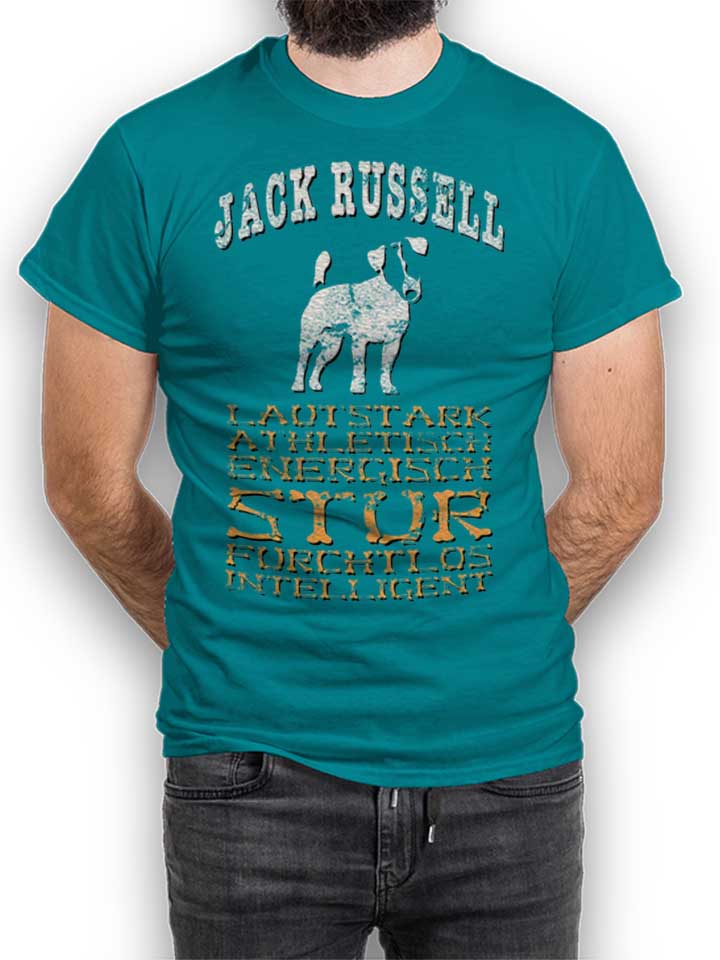 Hund Jack Russell T-Shirt tuerkis L