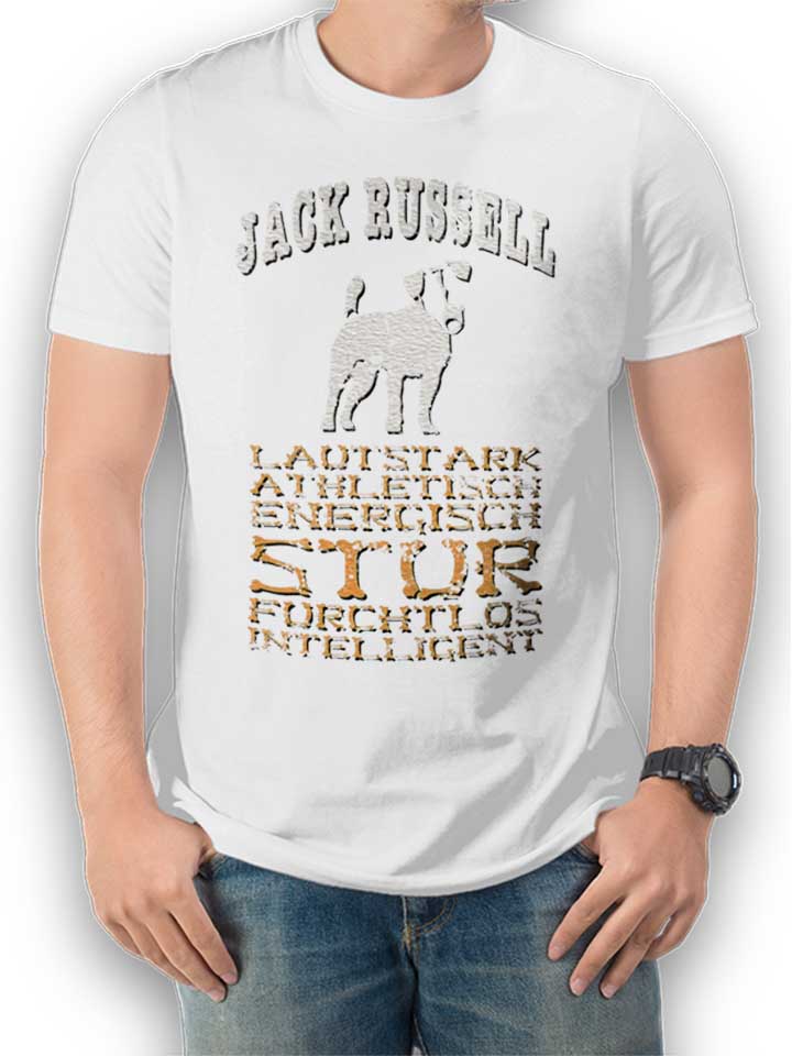 Hund Jack Russell T-Shirt white L