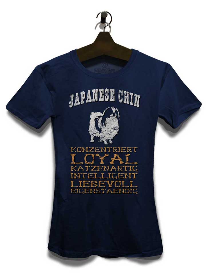 hund-japanese-chin-damen-t-shirt dunkelblau 3