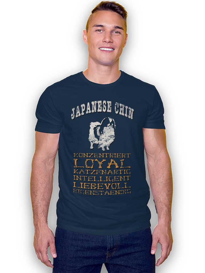 hund-japanese-chin-t-shirt dunkelblau 2