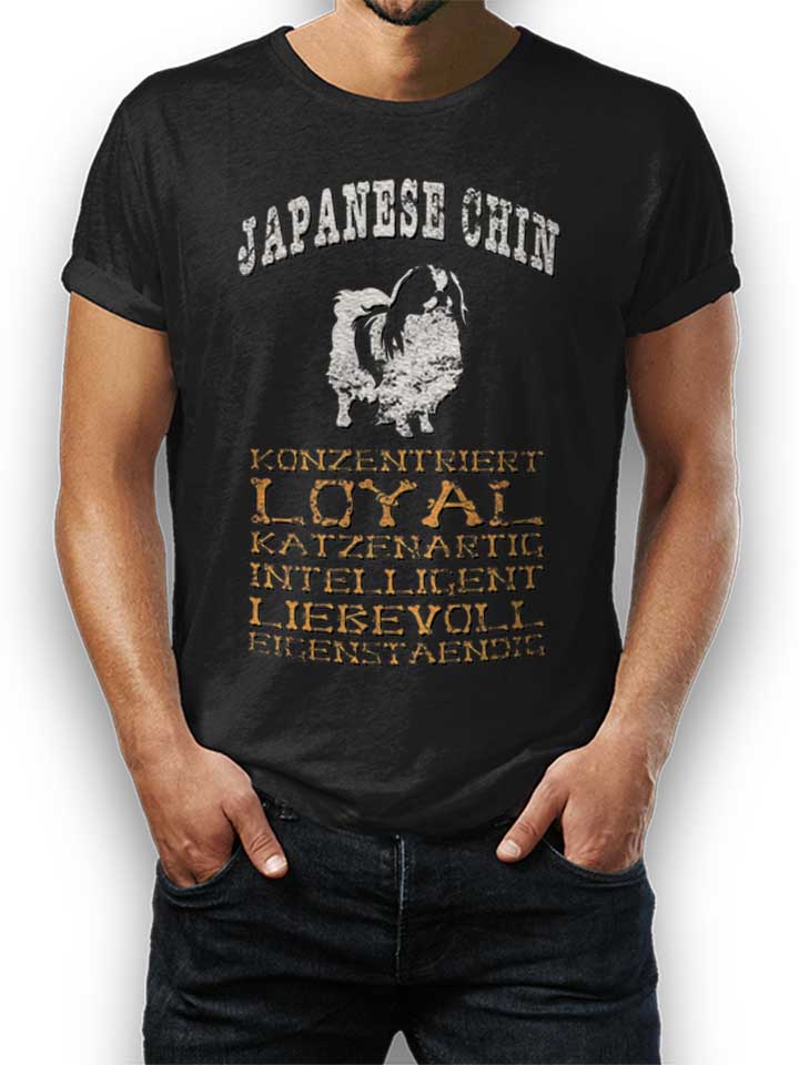 hund-japanese-chin-t-shirt schwarz 1