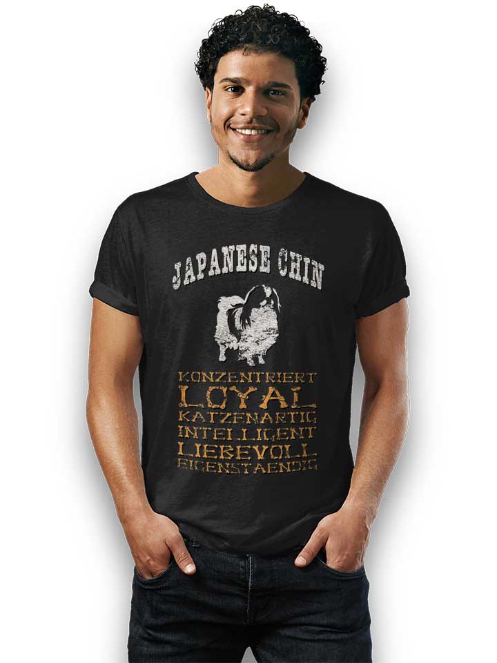 hund-japanese-chin-t-shirt schwarz 2