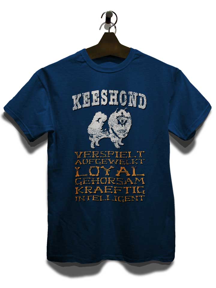 hund-keeshond-t-shirt dunkelblau 3