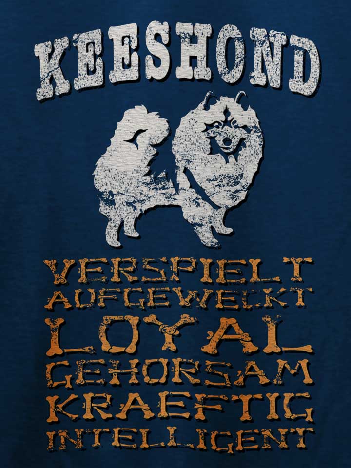 hund-keeshond-t-shirt dunkelblau 4