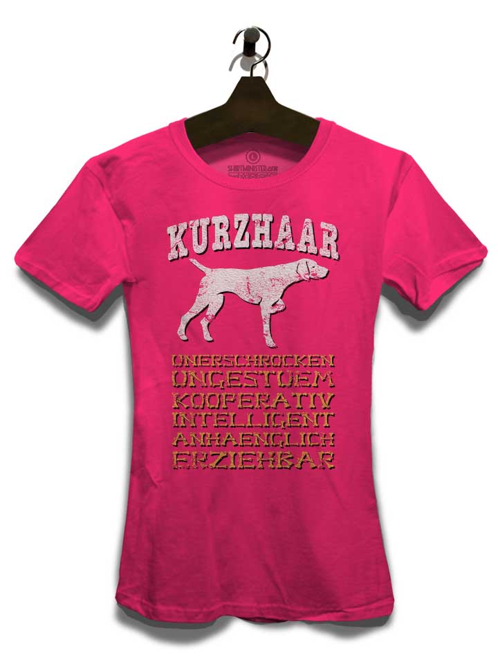 hund-kurzhaar-damen-t-shirt fuchsia 3