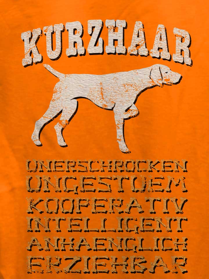 hund-kurzhaar-damen-t-shirt orange 4