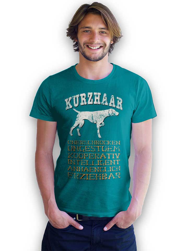 hund-kurzhaar-t-shirt tuerkis 2