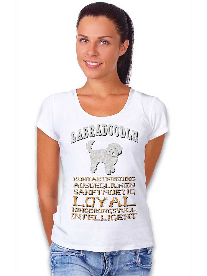 hund-labradoodle-damen-t-shirt weiss 2