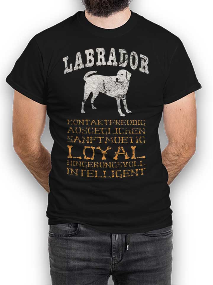 Hund Labrador T-Shirt schwarz L
