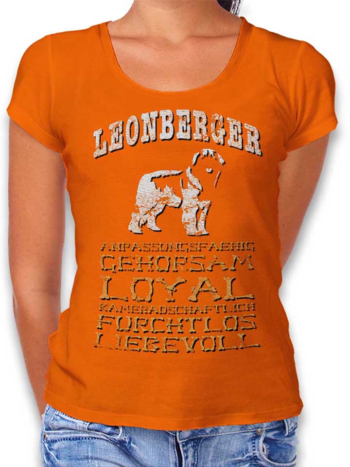 Hund Leonberger Damen T-Shirt orange L