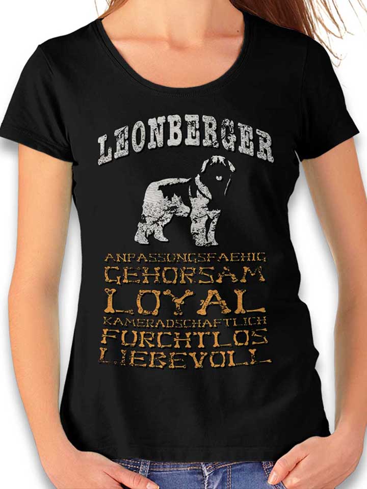 hund-leonberger-damen-t-shirt schwarz 1