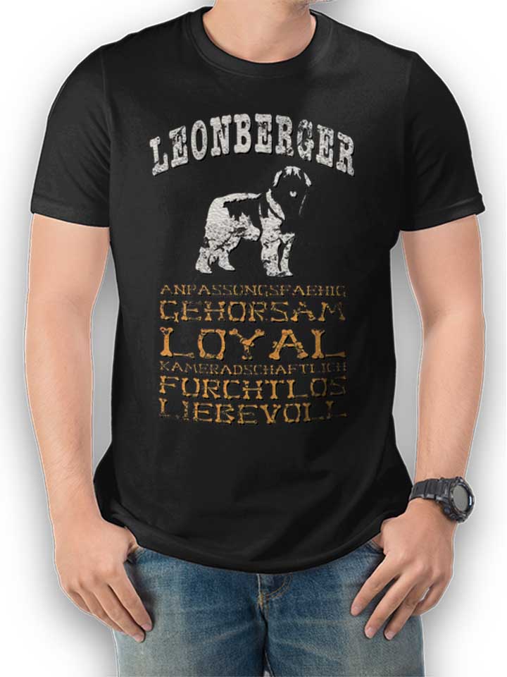 Hund Leonberger T-Shirt schwarz L