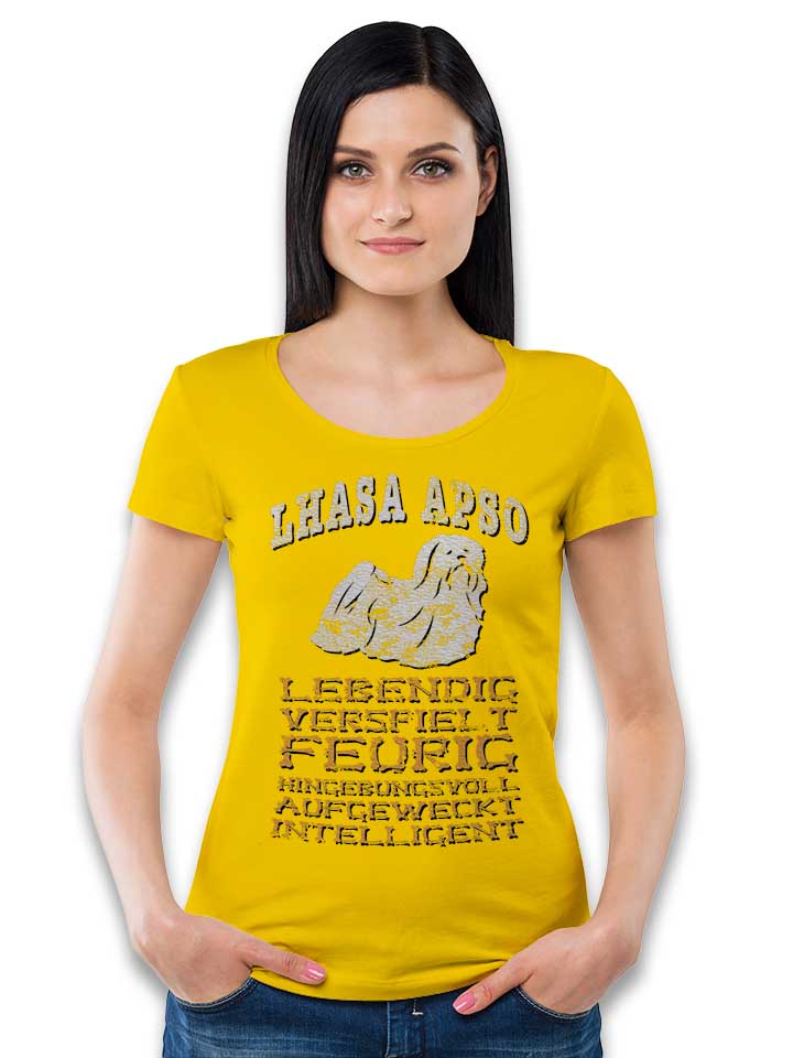 hund-lhasa-apso-damen-t-shirt gelb 2
