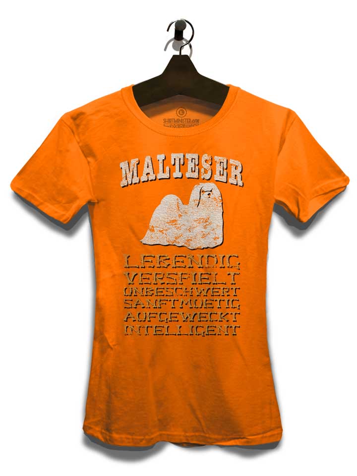 hund-malteser-damen-t-shirt orange 3