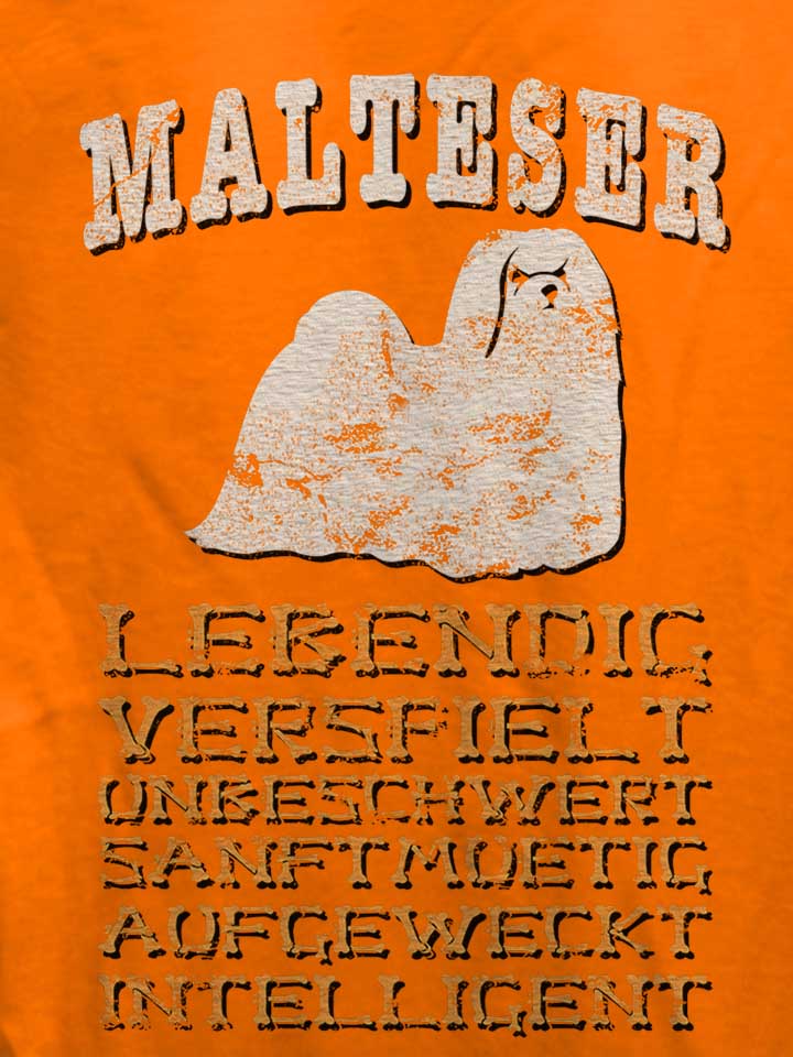 hund-malteser-damen-t-shirt orange 4