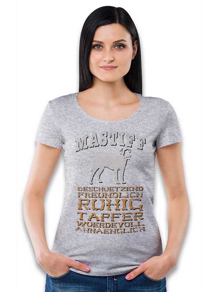 hund-mastiff-damen-t-shirt grau-meliert 2