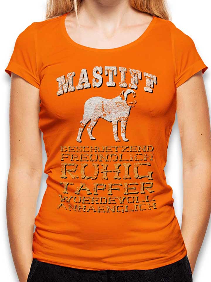 hund-mastiff-damen-t-shirt orange 1