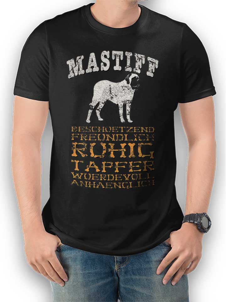 Hund Mastiff T-Shirt schwarz L
