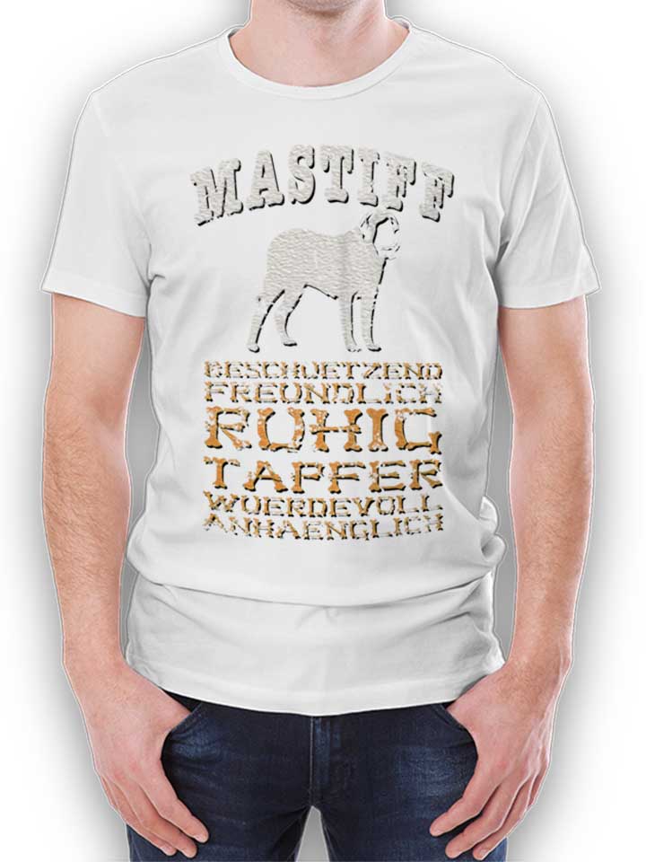 hund-mastiff-t-shirt weiss 1