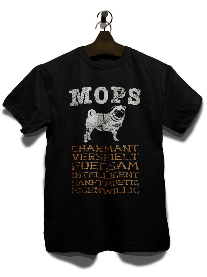 hund-mops-t-shirt schwarz 3