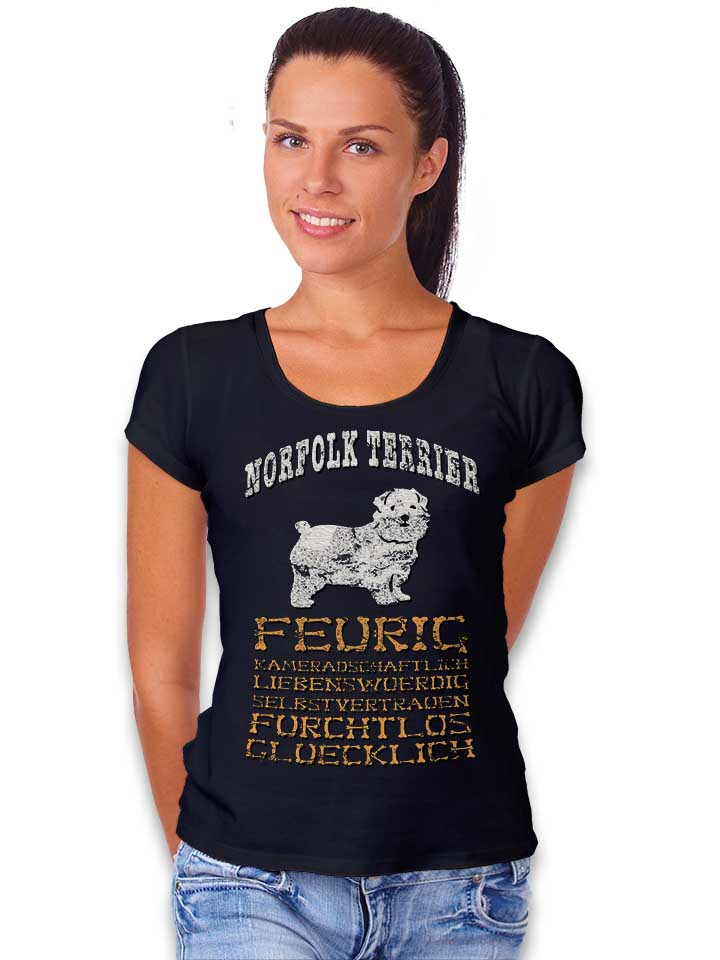 hund-norfolk-terrier-damen-t-shirt schwarz 2