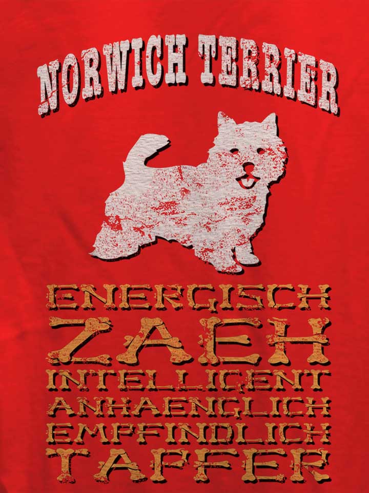 hund-norwich-terrier-damen-t-shirt rot 4