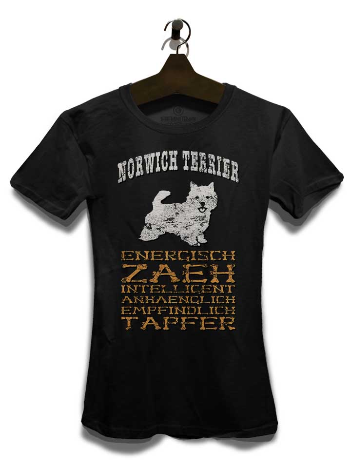 hund-norwich-terrier-damen-t-shirt schwarz 3