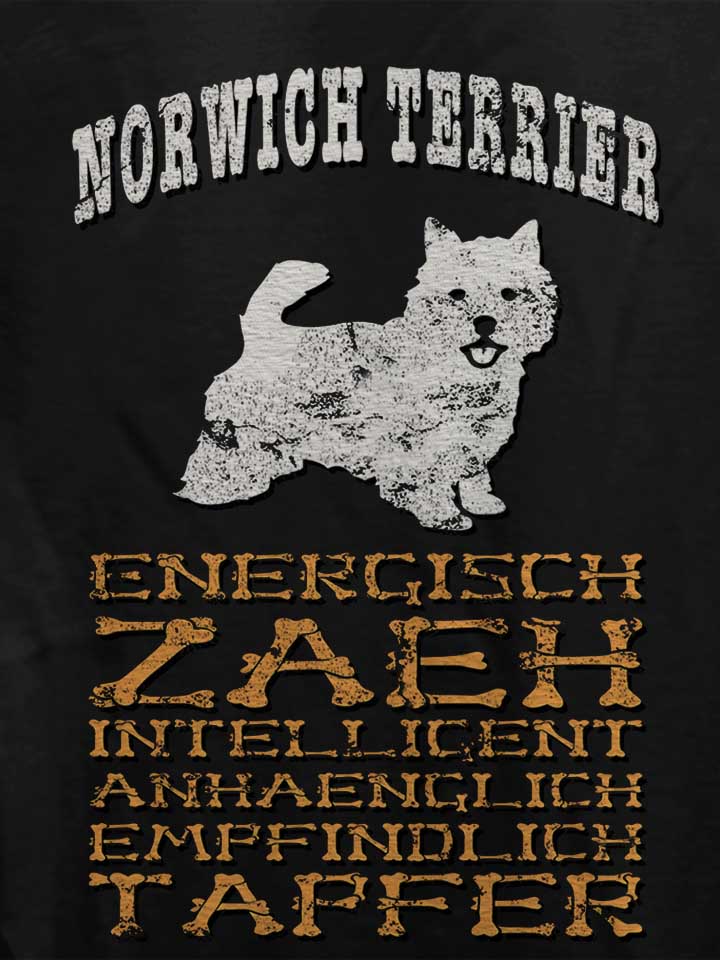 hund-norwich-terrier-damen-t-shirt schwarz 4
