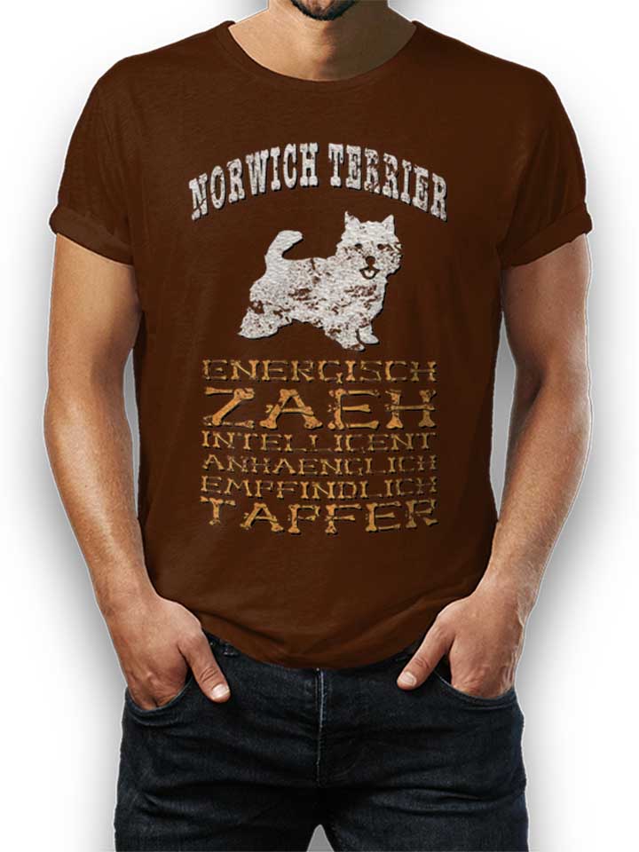 Hund Norwich Terrier T-Shirt marrone L