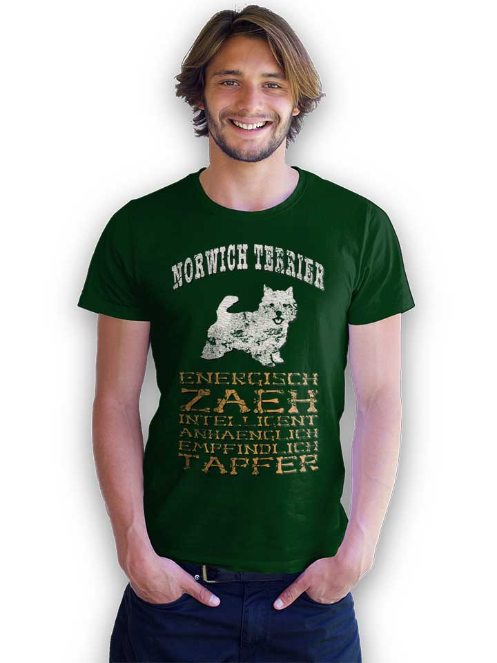 hund-norwich-terrier-t-shirt dunkelgruen 2