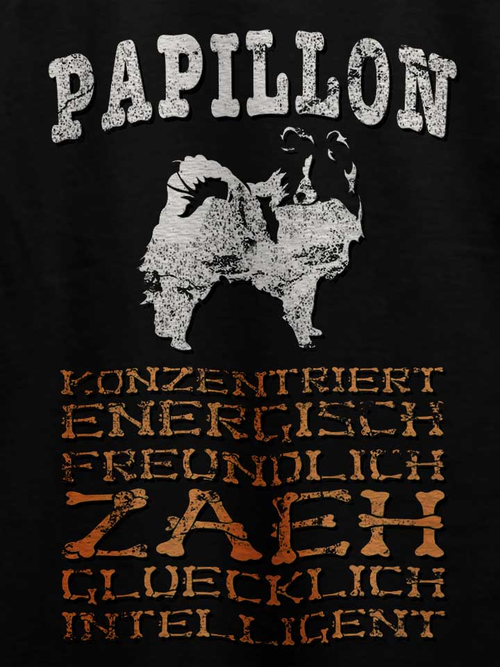 hund-papillon-t-shirt schwarz 4