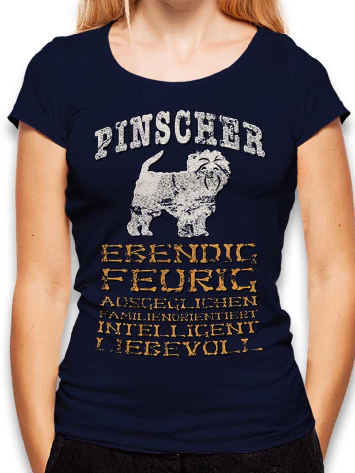 Hund Pinscher Camiseta Mujer azul-marino L