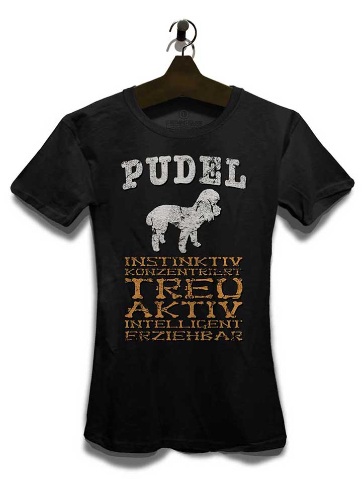 hund-pudel-damen-t-shirt schwarz 3