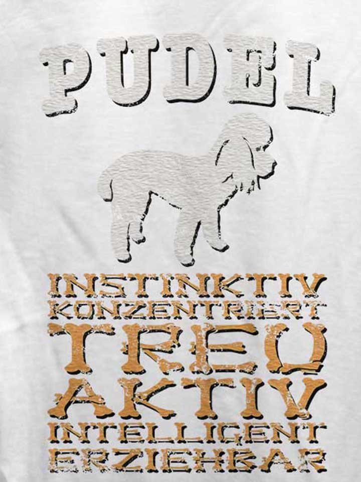 hund-pudel-damen-t-shirt weiss 4