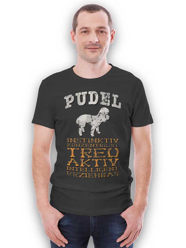 hund-pudel-t-shirt dunkelgrau 2