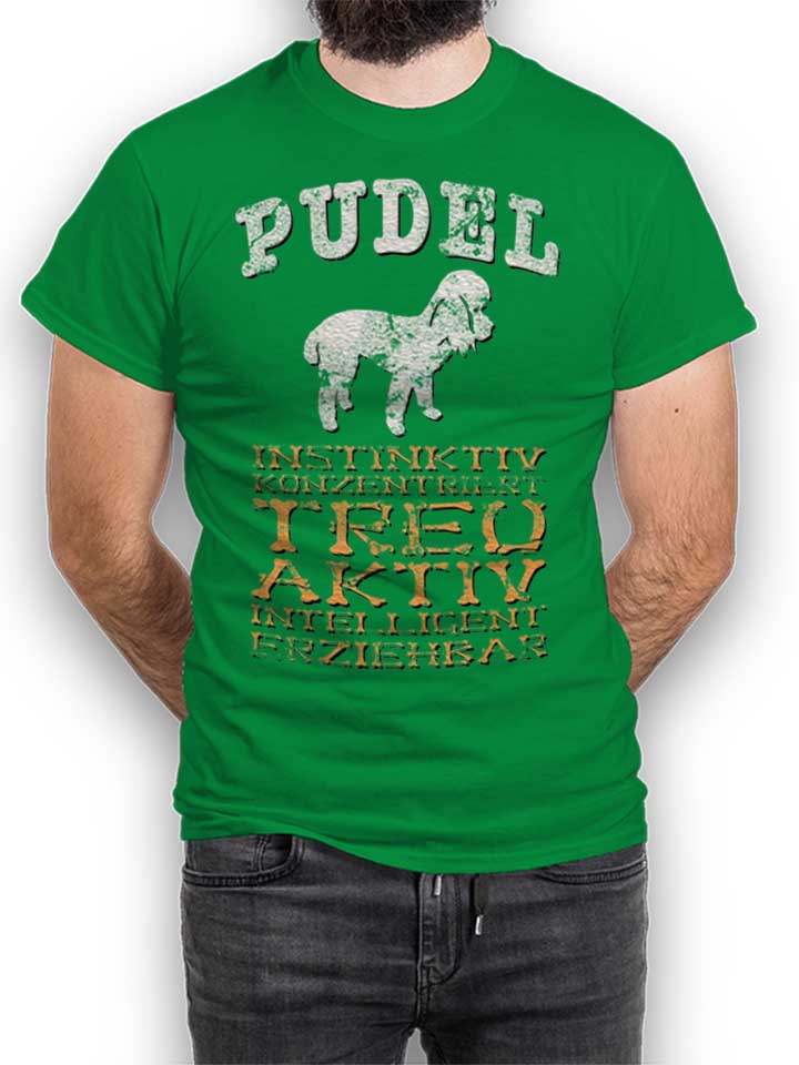 Hund Pudel Camiseta verde L